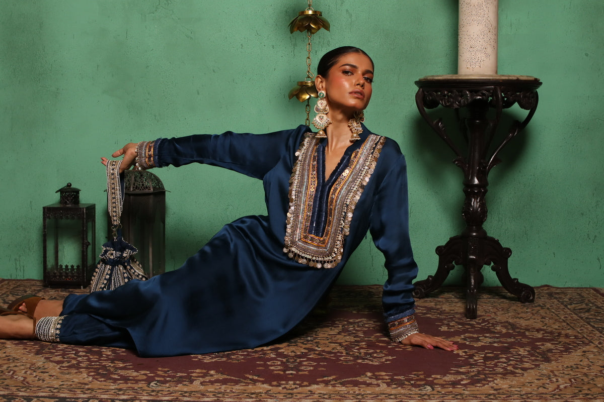 Coin Kurta(Royal Blue)