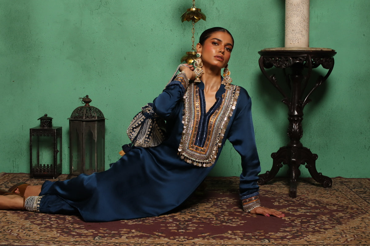 Coin Kurta(Royal Blue)