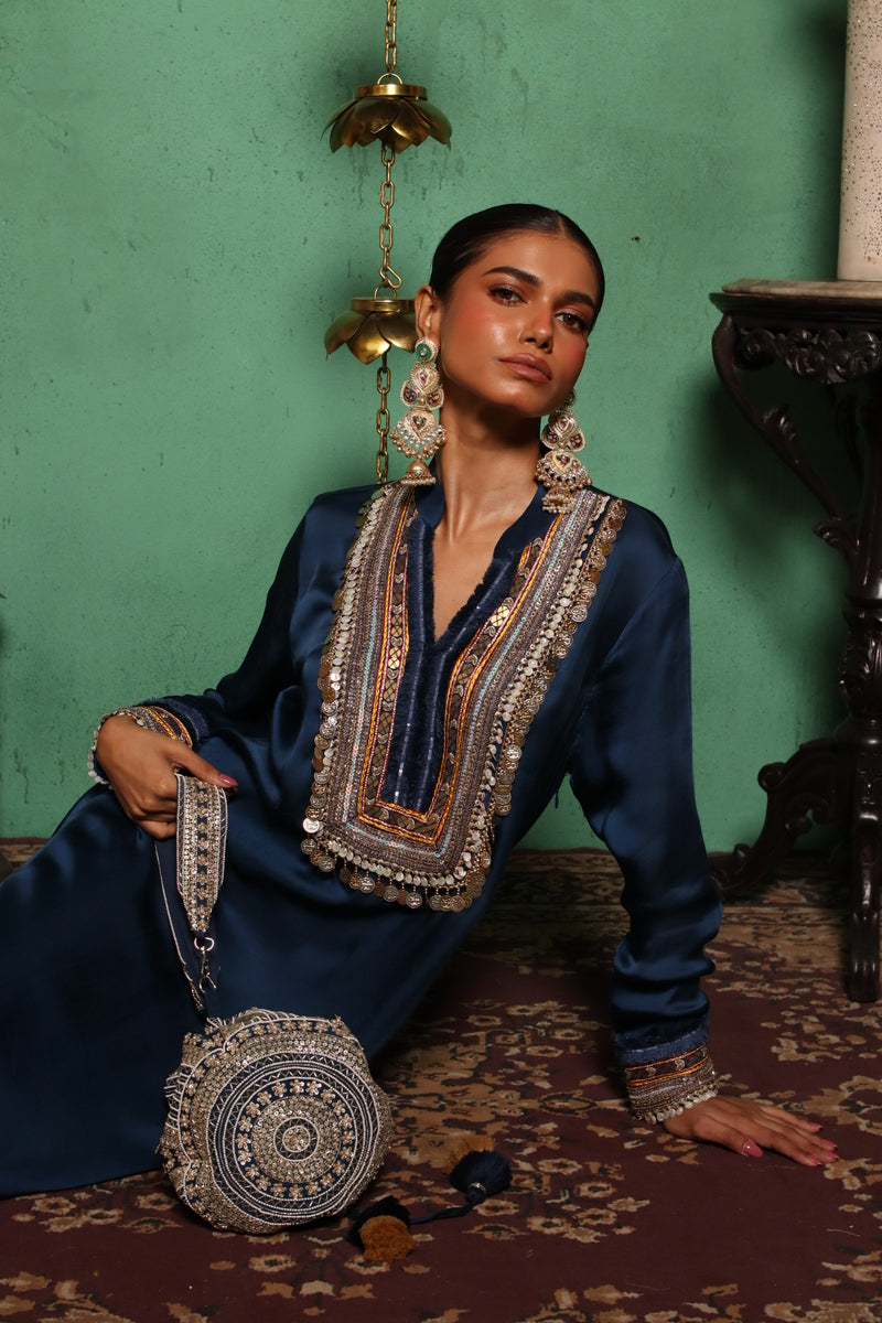 Coin Kurta(Royal Blue)