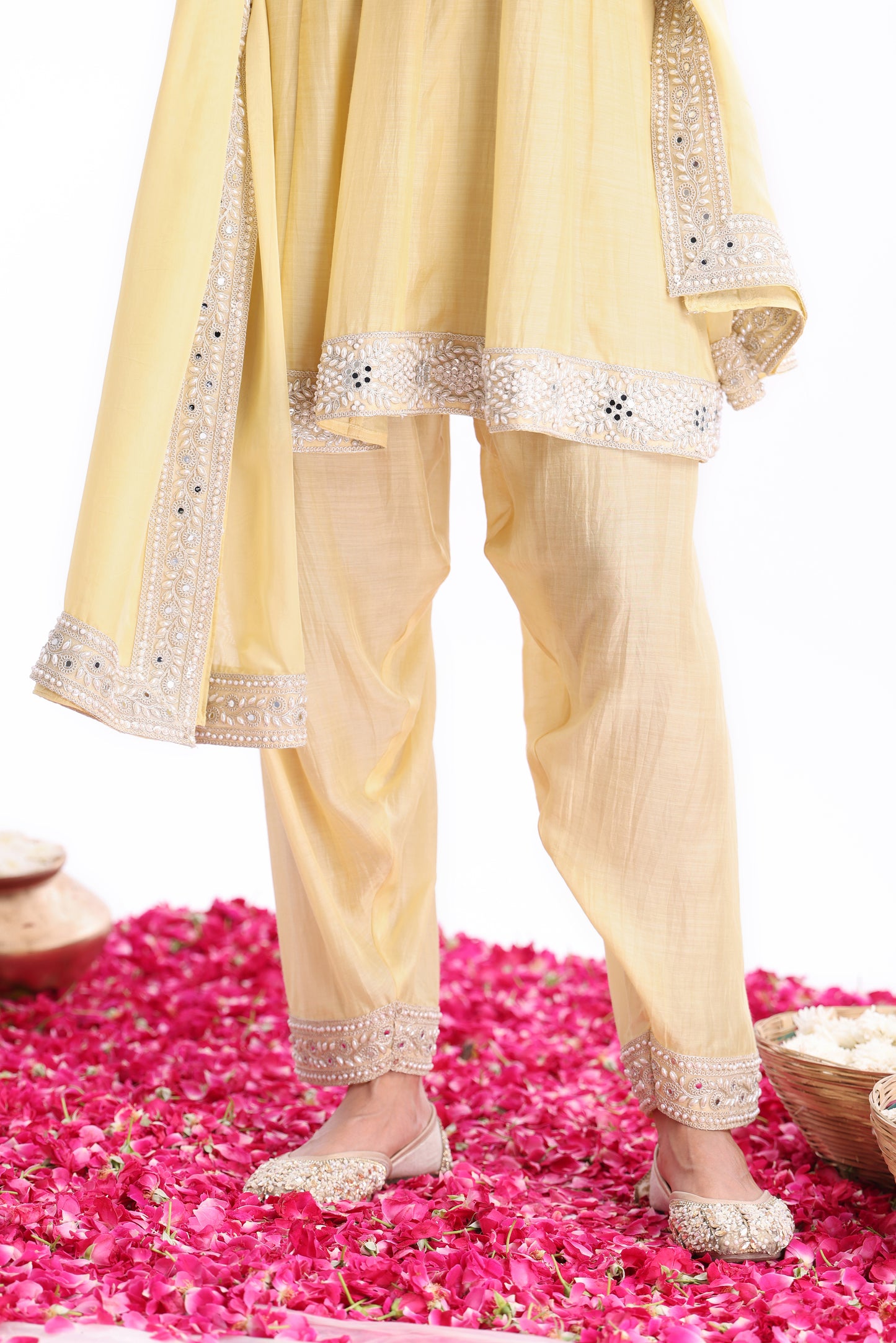 Anarkali Dupatta set with Narrow Salwar set