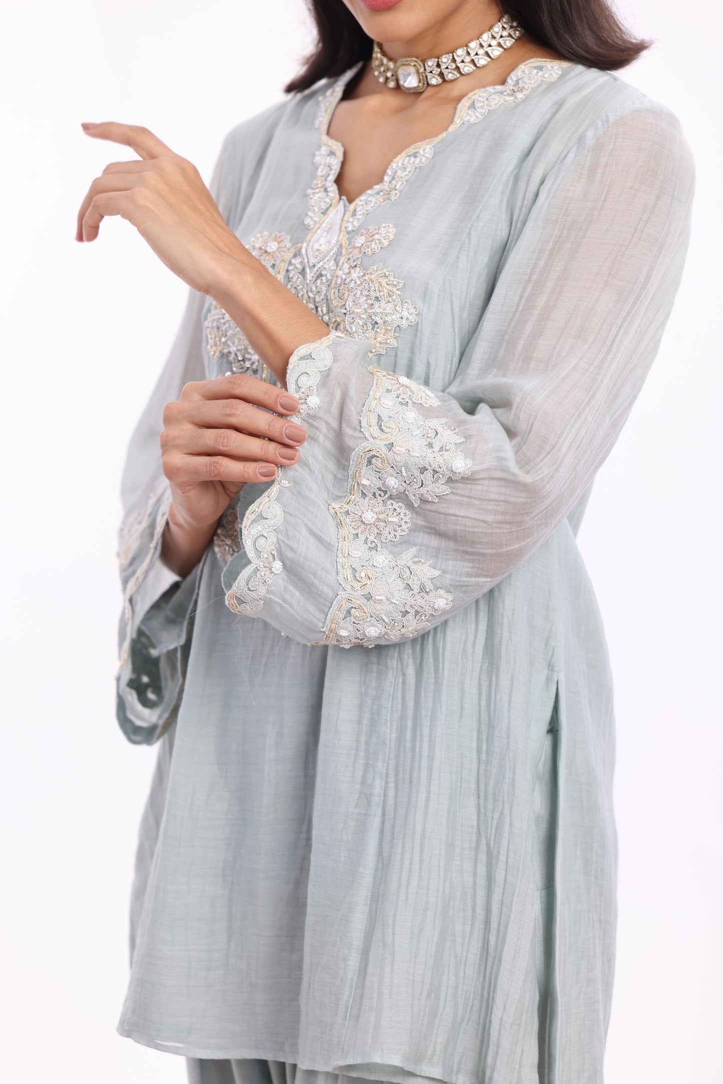 Straight short length shirt with Narrow salwar