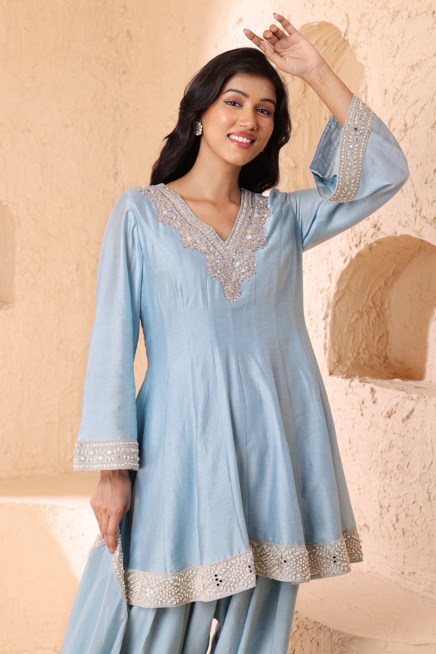 Anarkali dupatta set, Dupatta with Narrow Salwar set