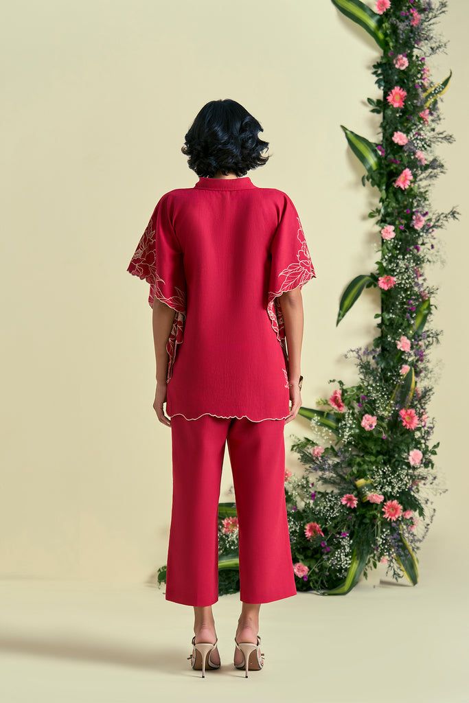 Origani Red Jardin Kaftan Set