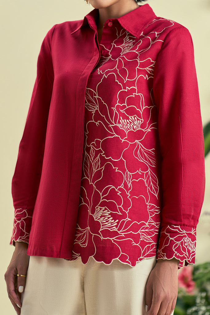 Origani Red Bloom Co-ord Set