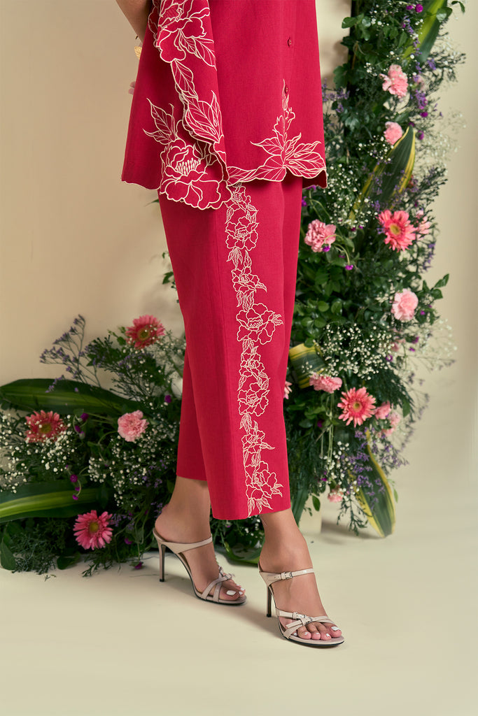 Origani Red Jardin Kaftan Set