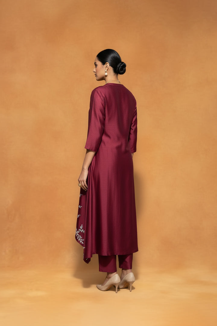 Origani Maroon Mirage Suit set