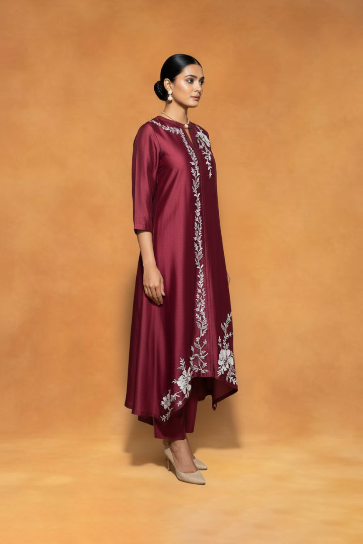 Origani Maroon Mirage Suit set