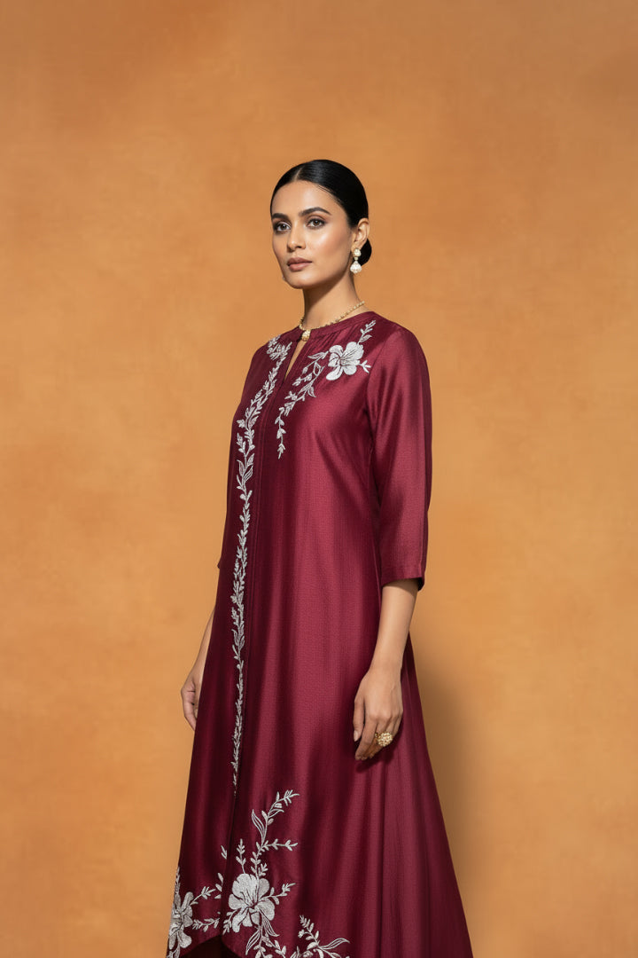 Origani Maroon Mirage Suit set