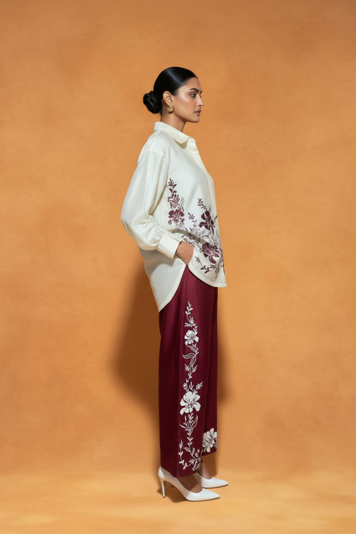 riganiI Maroon Mirage Co ord Set