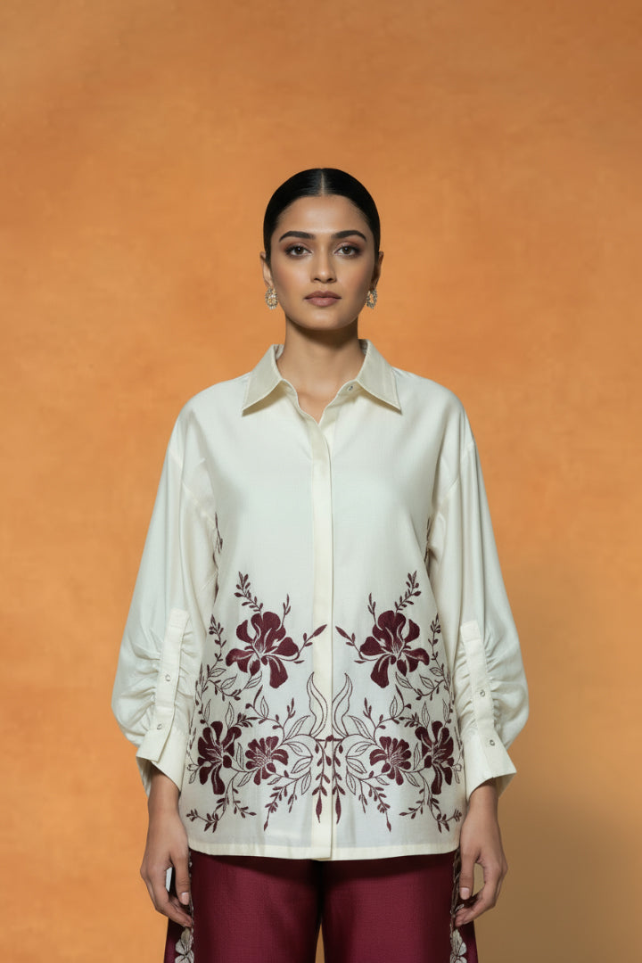 riganiI Maroon Mirage Co ord Set