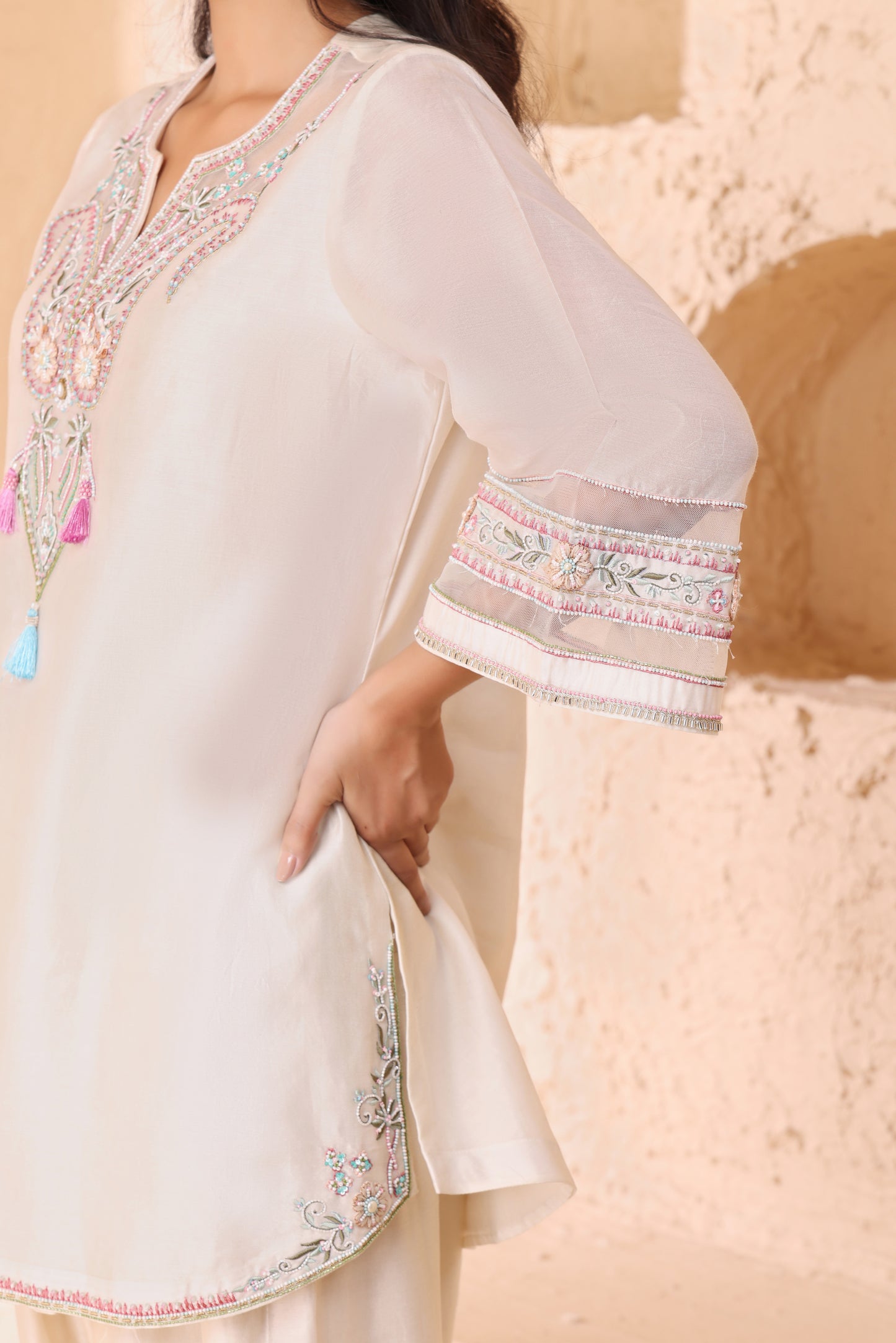 Straight short length shirt with Narrow salwar