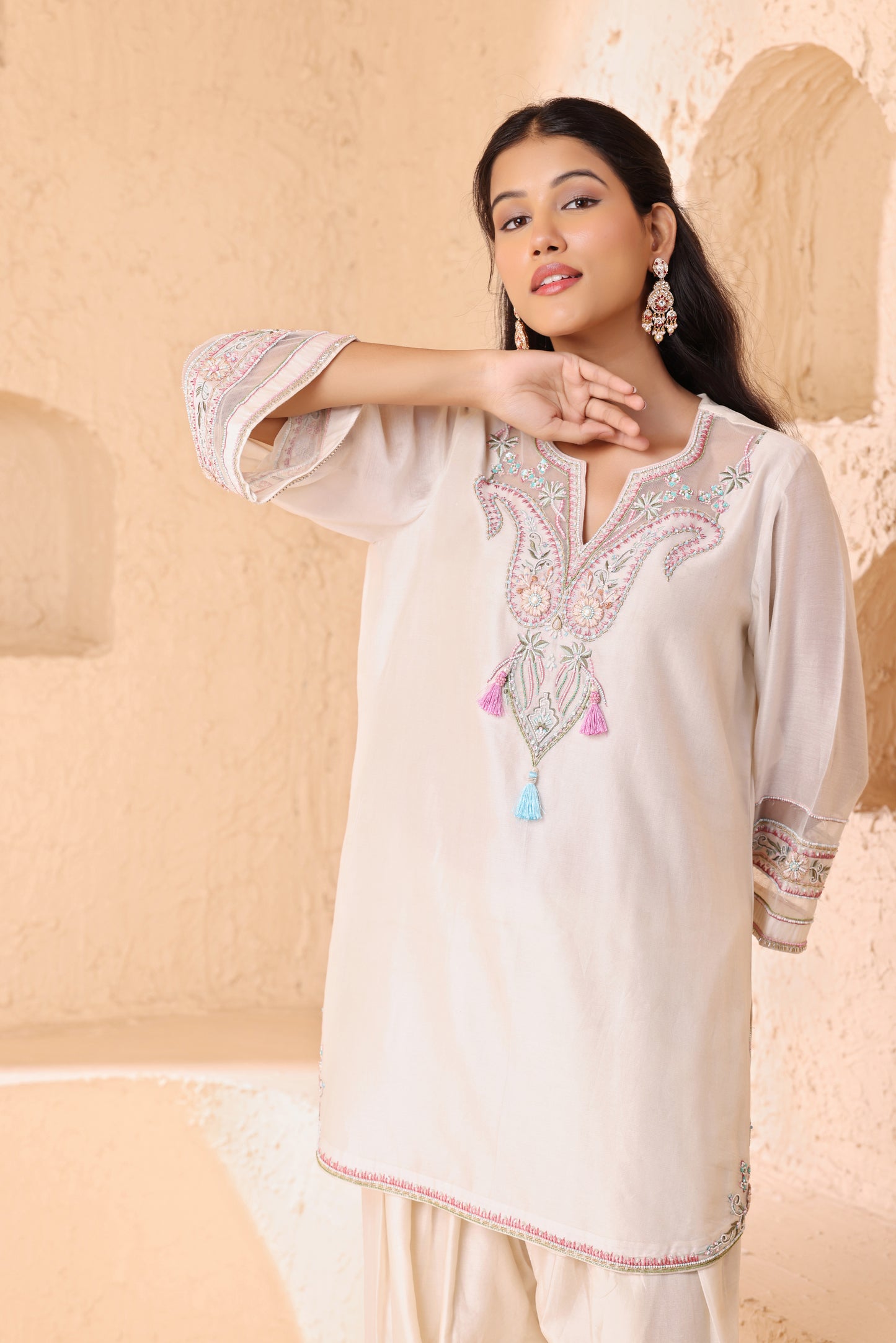 Straight short length shirt with Narrow salwar