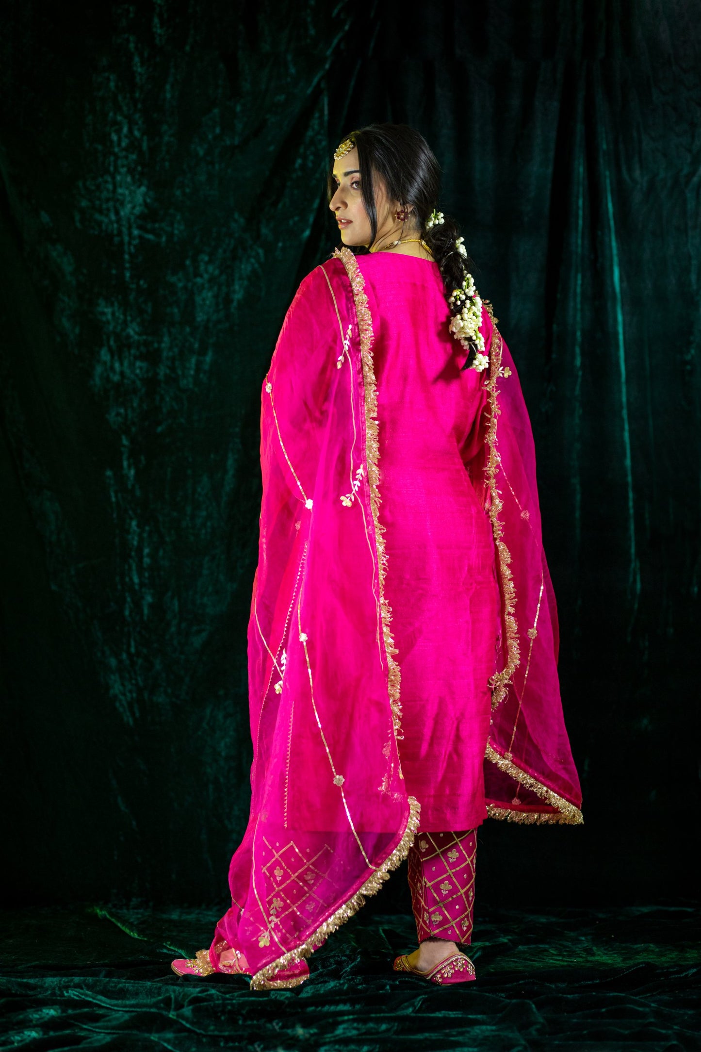 Fuschia Silk Salwaar Set