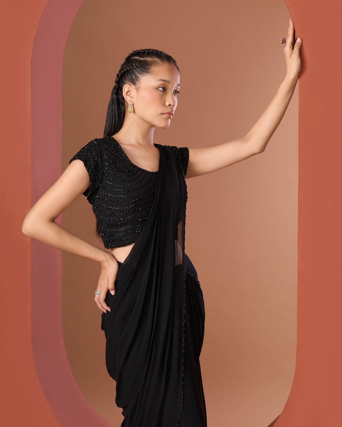 Black Classic Draped Saree