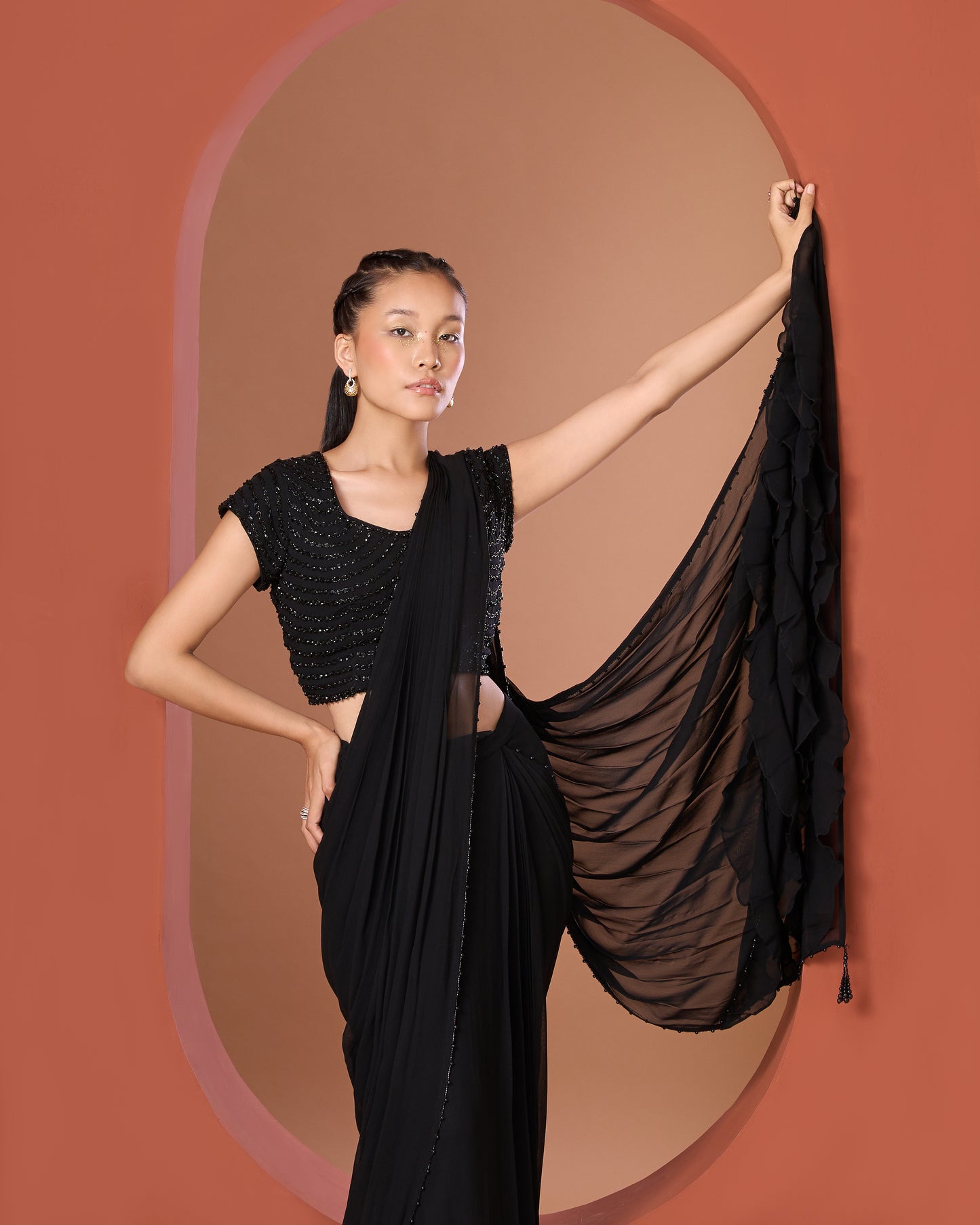 Black Classic Draped Saree