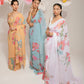 Pleated Floral Print Saree with Blouse