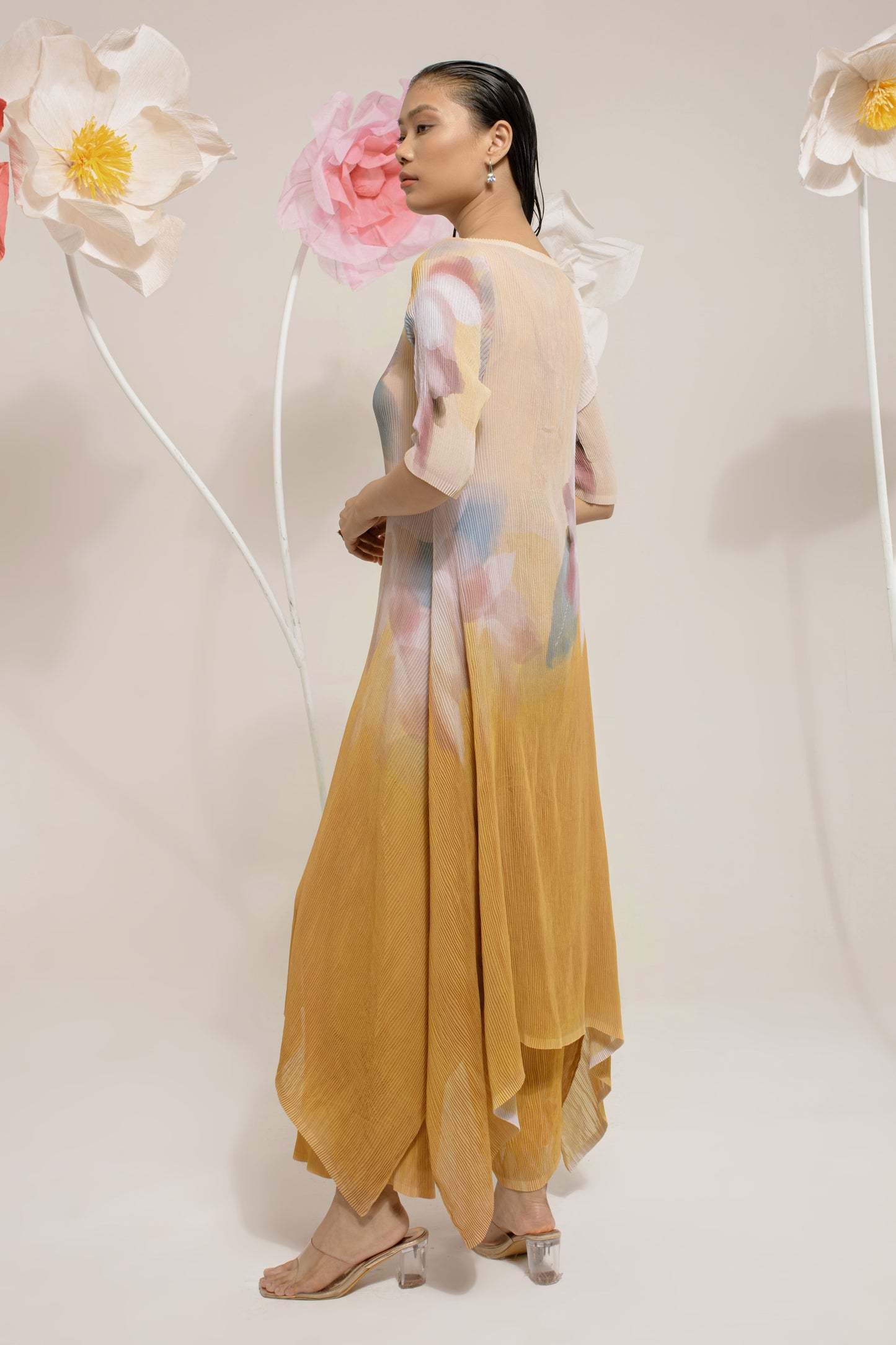 Sunshade Pleated Kurta Set