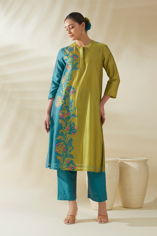 Blue Green Aster Suit Set