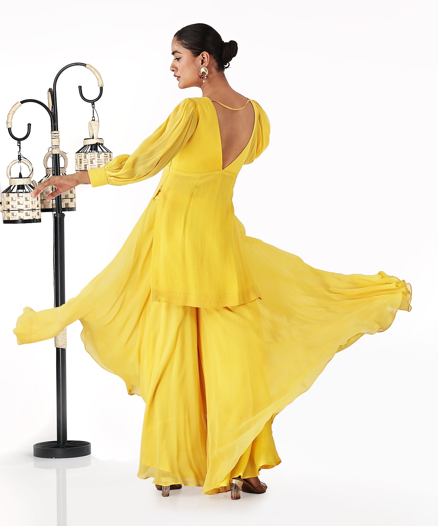 Yellow Multicolour Resham Sharara