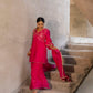 Pink Chanderi Angrakha set with Dabka work