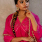 Pink Chanderi Angrakha set with Dabka work