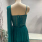 Emerald Green Draped Saree Back View