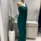 Emerald Green Corset Neckline Detail