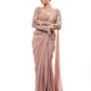 Dusty Pink Sequin Structured Draped Saree