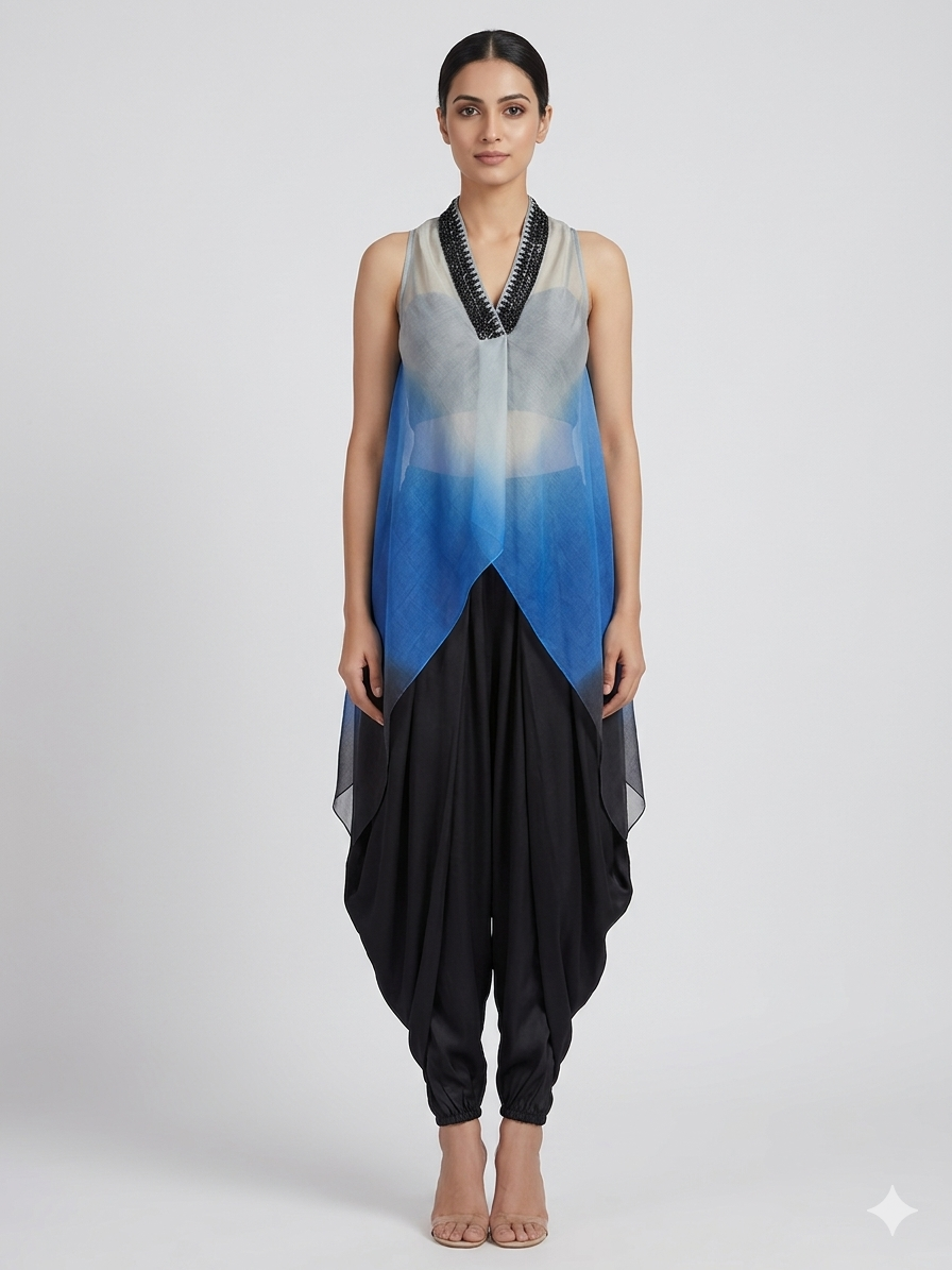 Ombre Organza Harem Set