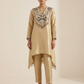 Gold Tissue Asymmtrical Kurta Set