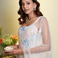 Beige abstract sequin work sharara set - View 2