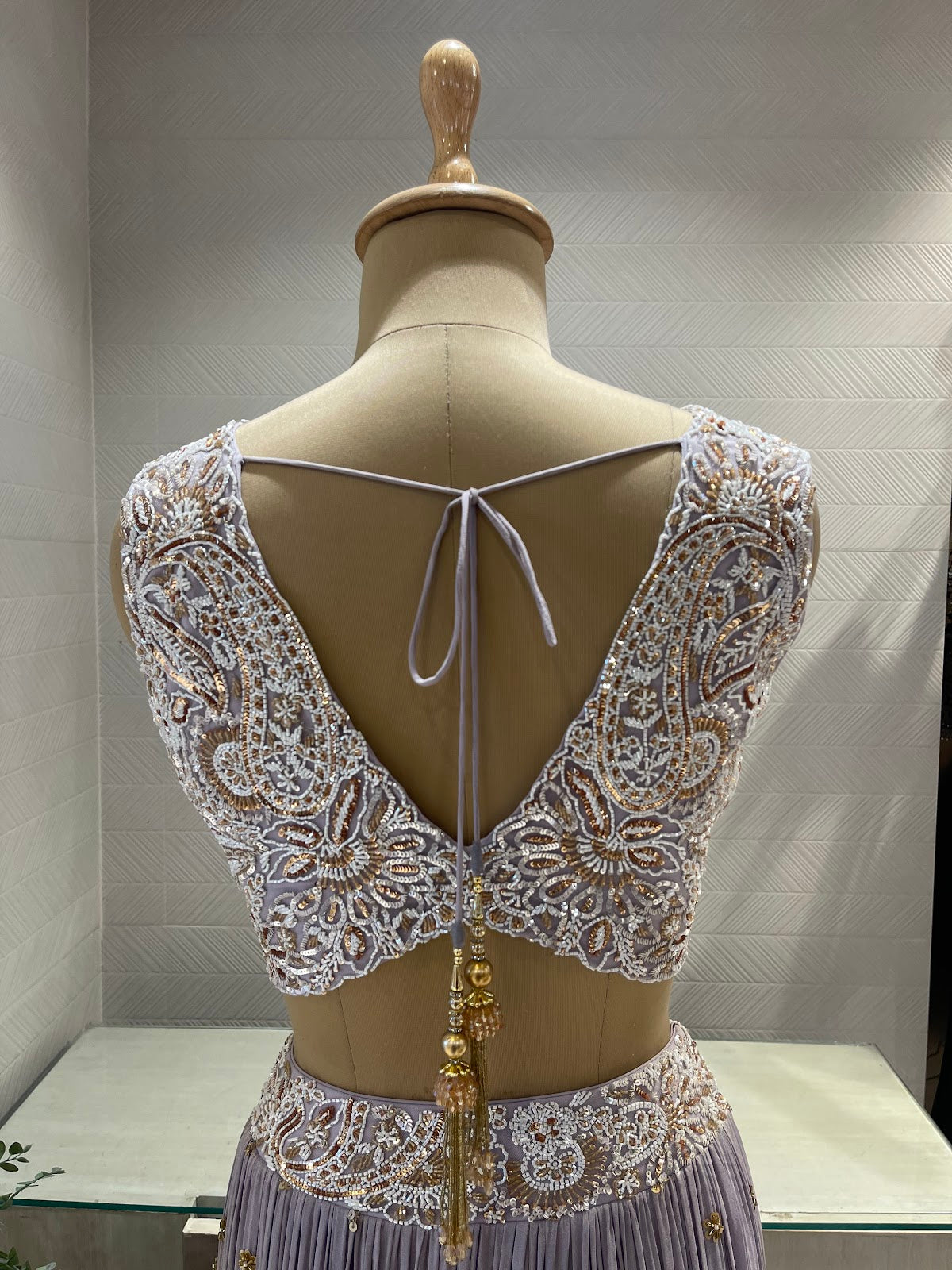Lilac Pearl Zardozi Lehenga Set