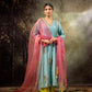 Ice Blue 5 Boota Kurta Set
