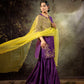 Purple Daman Lappa Sharara Set