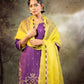 Purple Daman Lappa Sharara Set