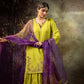 Neon Green Daman Lappa Sharara Set