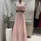 Pink pearl Crop Jacket Lehenga Set