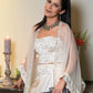 Broken Graphic Ivory Corset Cape Set - View 1