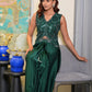 Embellished Lattice Waist Coat Draped Skirt - View 2