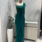 Emerald Green Pre Draped Saree for Bridesmaids