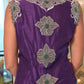 Deep Purple Antique Silver Waist Coat Skirt Set - View 2