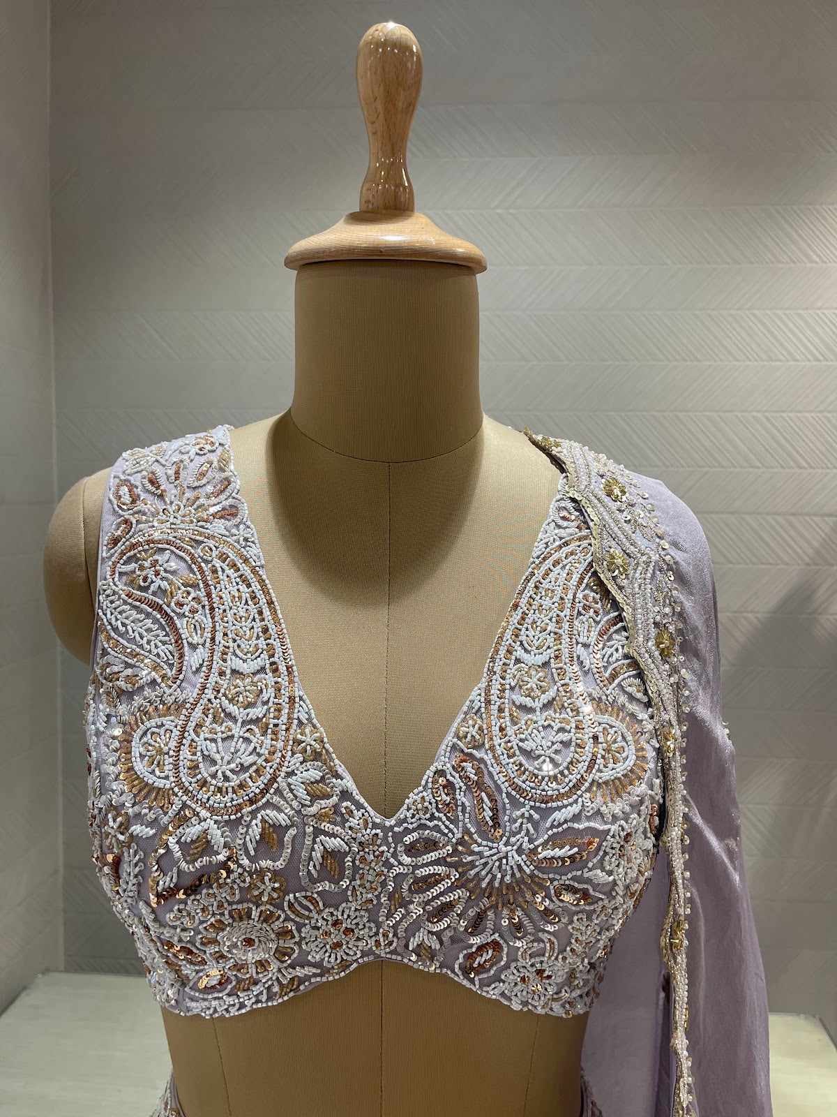 Lilac Pearl Zardozi Lehenga Set