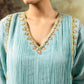 Ice Blue 5 Boota Kurta Set