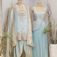 Powder Blue Gota Dhoti Suit Set