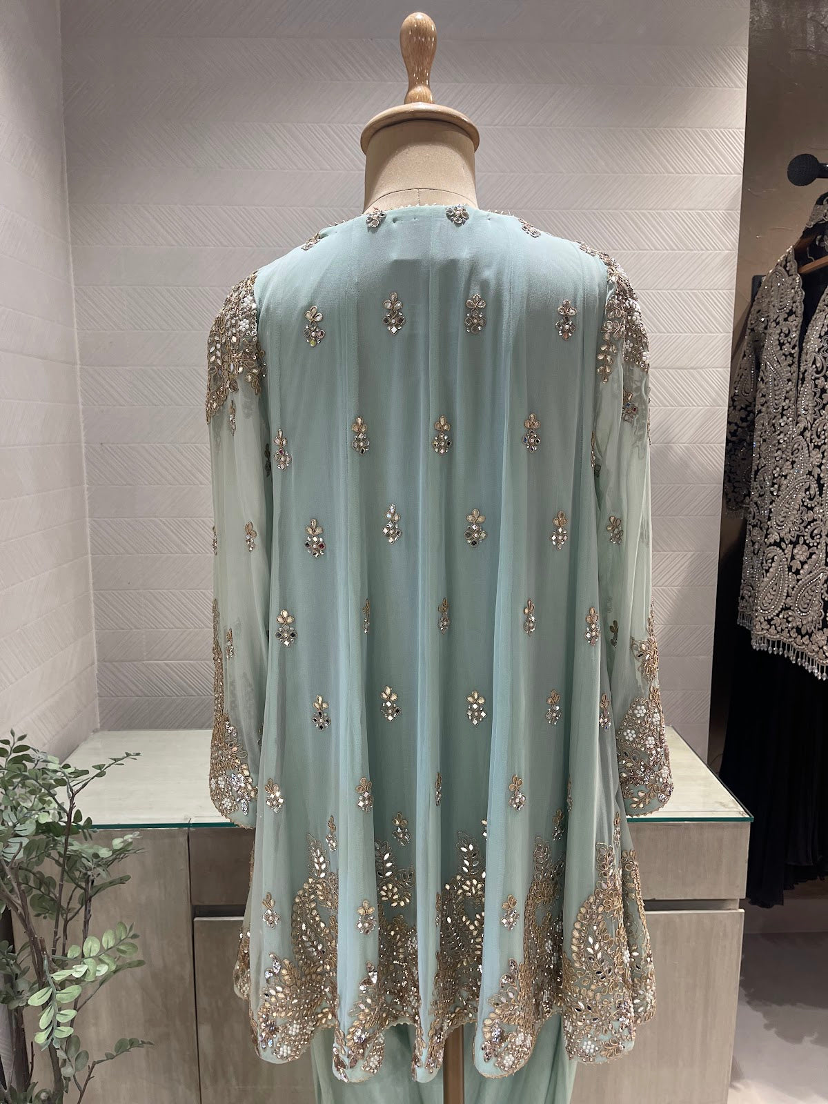 Powder Blue Gota Dhoti Suit Set