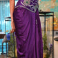 Deep Purple Antique Silver Waist Coat Skirt Set - View 4