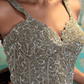 Taupe Leaf work Draped Saree - View 4