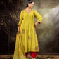 Neon Green 5 Boota Kurta Set
