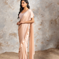 Peach Fuzz Lycra Ruffle Draped Saree