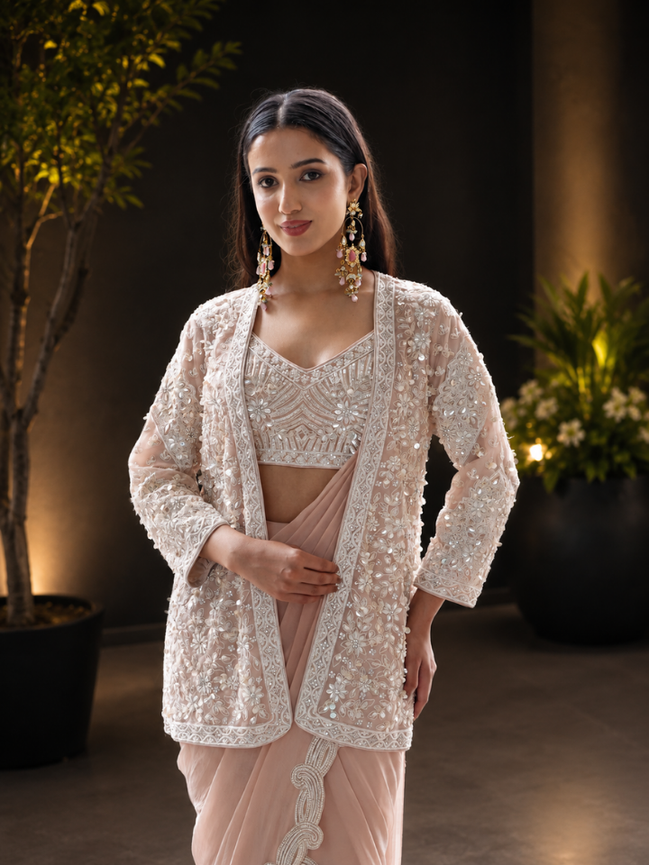 Ethereal Rose Saree